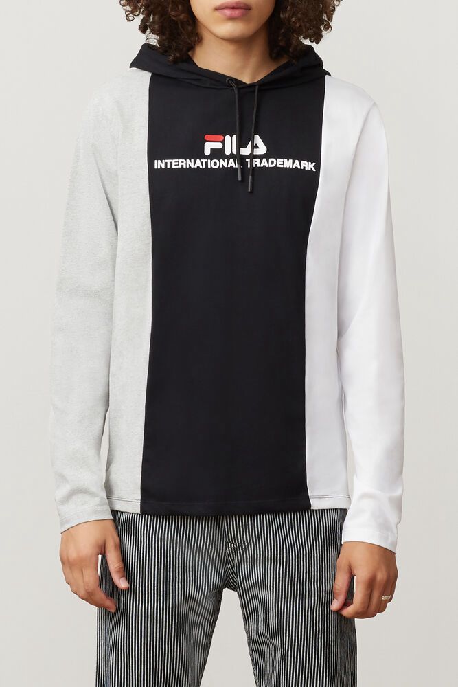 Fila Miesten Huppari Flavio Hupullinen Tee Mustat - LUBD-56274